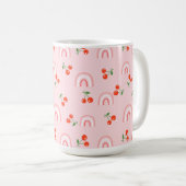 Mug Motif rose arc-en-ciel cerise (Devant droit)