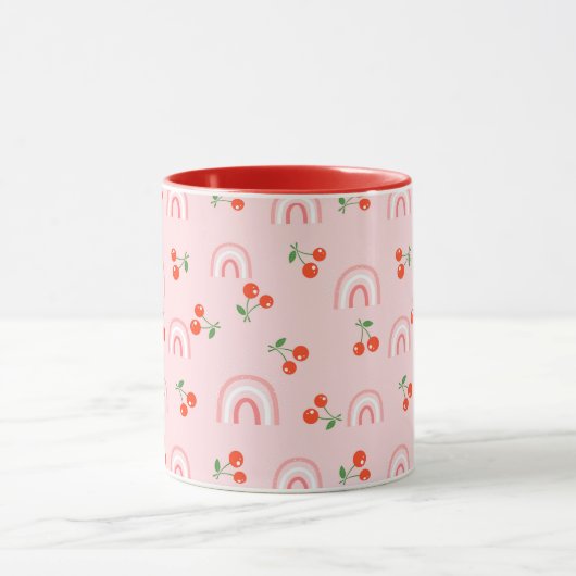 Mug Motif rose arc-en-ciel cerise (Centre)
