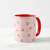 Mug Motif rose arc-en-ciel cerise (Devant droit)