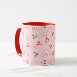 Mug Motif rose arc-en-ciel cerise