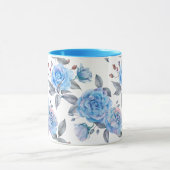 Mug Motif rose bleu pastel (Centre)