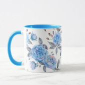 Mug Motif rose bleu pastel (Gauche)