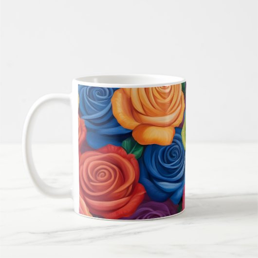 Mug Motif rose coloré (Gauche)