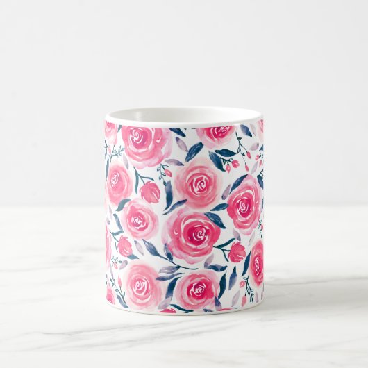 Mug Motif Rose d'aquarelle rose (Centre)