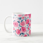 Mug Motif Rose d'aquarelle rose (Gauche)