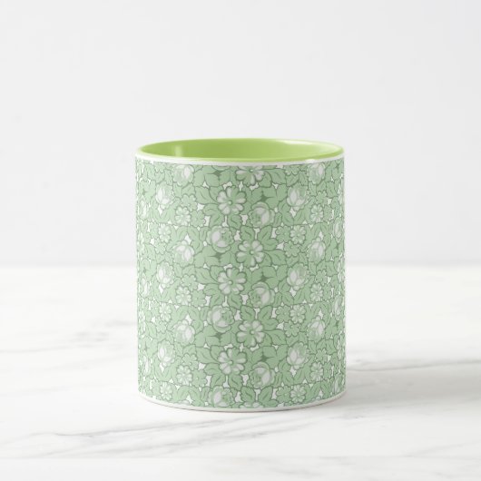 Mug motif rose en vert clair (Centre)