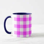 Mug Motif rose et blanc En vichy (Gauche)