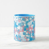 Mug Motif rose et bleu de chien de camouflage (Centre)