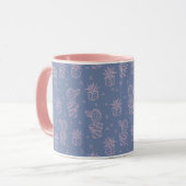 Mug Motif rose et pourpre de cactus de bande dessinée (Devant gauche)