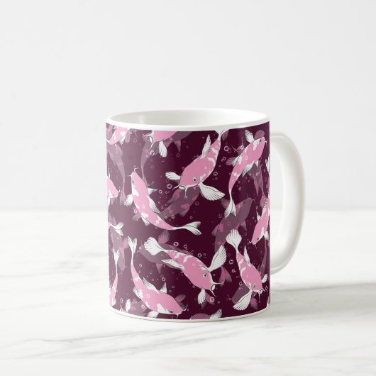 Mug Motif rose et violet - Koi Fish (Devant droit)