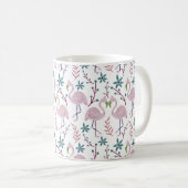 Mug Motif rose flamingo sans couture sur arrière - pla (Devant droit)