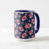 Mug Motif rose foncé d'aquarelle (Devant droit)