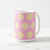 Mug Motif Rose & Jaune à Points Rétro  (Devant droit)