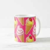 Mug Motif rose Kawaii avec crème glacée aux fraises (Devant droit)