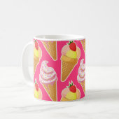 Mug Motif rose Kawaii avec crème glacée aux fraises (Devant gauche)