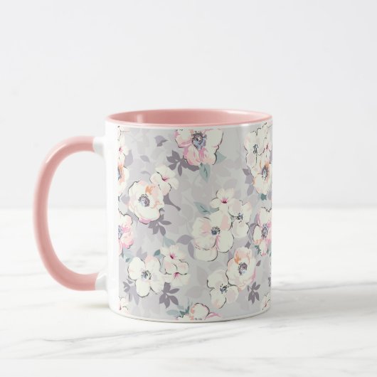 Mug Motif rose mou d'aquarelle (Gauche)