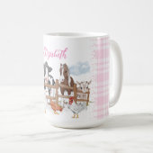 Mug Motif rose Plaid Country Animaux de ferme (Devant droit)