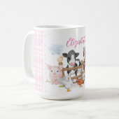 Mug Motif rose Plaid Country Animaux de ferme (Devant gauche)