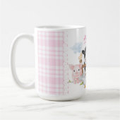 Mug Motif rose Plaid Country Animaux de ferme (Gauche)