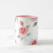 Mug Motif rose rose, couleur douce, (Centre)