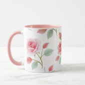 Mug Motif rose rose, couleur douce, (Gauche)