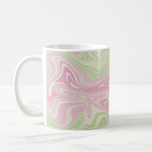Mug Motif rose vert à bille liquide (Gauche)
