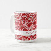 Mug Motif rouge Abstrait de flocon de neige #10 ID1009 (Devant gauche)