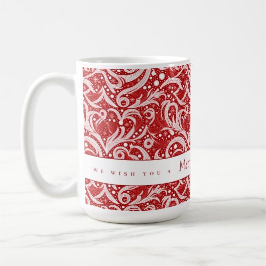 Mug Motif rouge Abstrait de flocon de neige #10 ID1009 (Gauche)
