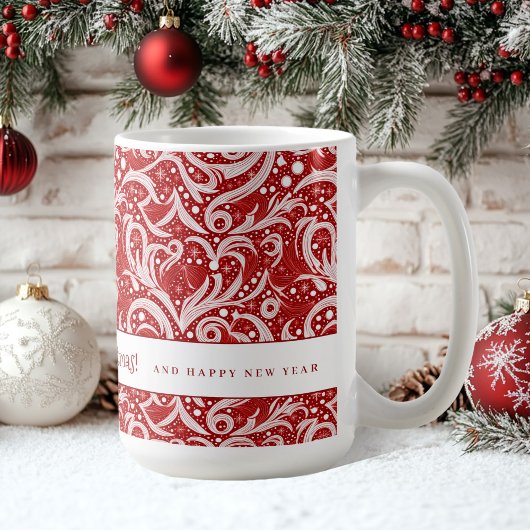 Mug Motif rouge Abstrait de flocon de neige #10 ID1009