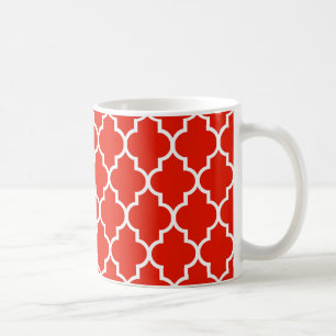 Mug Motif rouge de Quatrefoil de Marocain