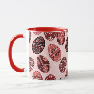 Mug Motif rouge d'oeufs de pâques d'Ukrainien