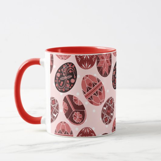 Mug Motif rouge d'oeufs de pâques d'Ukrainien (Gauche)
