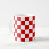 Mug Motif rouge et blanc Checker (Devant gauche)