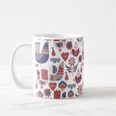 Mug Motif rouge et bleu d'art populaire nordique (Gauche)