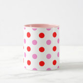 Mug Motif Rouge et Rose sur Fond Blanc à Points (Centre)