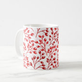 Mug Motif rouge feuilleté Moderne Élégant Nom personna (Devant gauche)