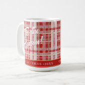 Mug Motif rouge Gold Plaid N° 2 ID1009 (Devant gauche)