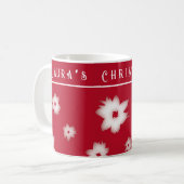 Mug Motif rouge Poinsettia (Devant gauche)