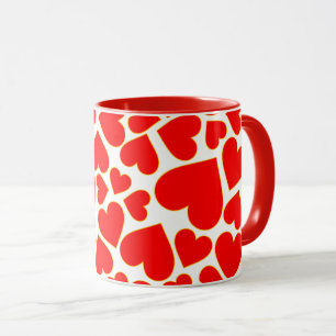 Mug Motif rouge sans couture de forme de coeur