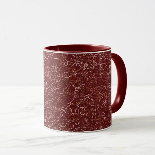 Mug Motif rouge simple Abstrait Thread Art (Devant droit)