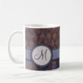 Mug Motif Royal Blue Feather avec Monogram (Gauche)