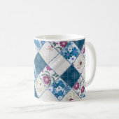 Mug Motif rustique à la mode bleu de chutes de tissu (Devant droit)