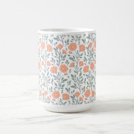 Mug Motif rustique avec fleurs roses (Centre)