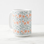 Mug Motif rustique avec fleurs roses (Devant gauche)