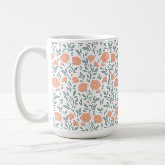 Mug Motif rustique avec fleurs roses (Gauche)