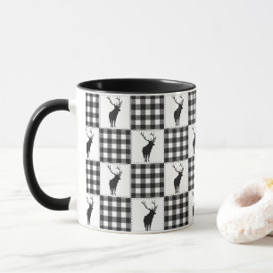 Mug Motif rustique de plaid de bison de forêt giboyeus