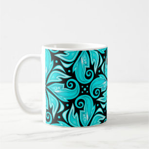 Mug Motif sans couleur avec motifs ethniques floraux