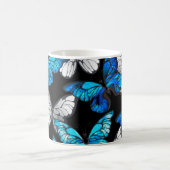 Mug Motif sans couleur foncée avec papillons bleus Mor (Centre)