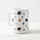 Mug Motif sans couture à main avec planètes (Devant gauche)