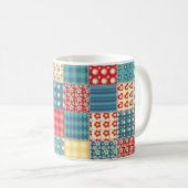Mug Motif sans couture. Arrière-groupe patchwork vinta (Devant droit)